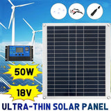 50W 18V Portable Solar Panel with Dual USB - Charge Power Bank for Mobile Phones. Ideal for Outdoor Camping, Fishing, and Hiking