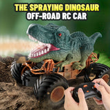 2.4GHz Remote Control Dinosaur Car Trucks Toy With Light, Sound And Spray,