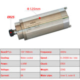 5.5KW CNC Motor 220V 380V Water Cooled Milg hine Z Axis Shaft 5500W 125mm Diameter Spindle ER25 Collet Chuck