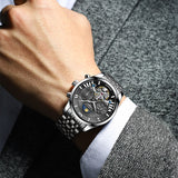 GUANQIN Tourbillon Mechanical Moon Phase Men's watches Week Calendar Type Luxury Man watch Stainless steel Waterproof Watch