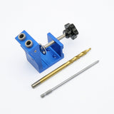 Pocket Hole Puncher Jig Kit Angle Drill Guide Set Wood Hole Saw Step Drill Bits For Wood Working Joinery Punch Locator Tools