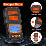 4 In 1 Monitor, Rechargeable Detector Air Quality Tester, High Accuracy Sound Light Vibration Alarm LCD Display