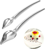 Stainless Steel Decorative Spoon, Diy Decorative Spoon Chocolate Cake Baking Tools 2pcs (small Opp Packed, Large Opp Packed)
