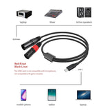 Bochara Type C Input To Dual XLR Male Output OFC Audio Cable For Speakers Amplifier Mixer