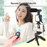 Andoer Vlog Kit Table Tripod Phone Holder with Cold Shoe Microphone LED Video Light Remote Shutter