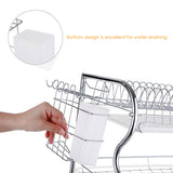 Multi-functional 3-Tier Dish Storage Draining Rack - Kitchen Supplies with Chopstick/Knife/Cutting Board Holder