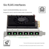E-Sports NAS High-Speed Vision Industrial Camera Capture Card RTL8125 Pcie To 6-Port 2.5G Server NIC Replacement Accessories