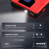 20000mAh 12V Portable Jump Starter Multifunctional Power Bank Digital Display Battery Charger Car Emergency Booster