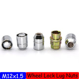 4 Lock 1 key M12x1.5 Wheel Locks Lug Anti Theft For Toyota Honda for Acura US Tyre Chrome Locking Nuts 4+1