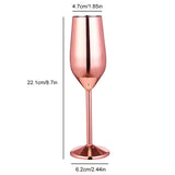 220ml Stainless Steel Champagne Unbreakable Wine Cup Gold Sier tail Glass Metal Flute Home Bar Party Supplies