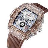 PINTIME Sport Watch Top Brand Fashion Choronograph Quartz Watches For Men Fashon Silicone Strap Mens Wristwatch With Date