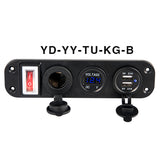 DIY Pre Wired Switch Dual USB Cigarette Lighter 4.2A 4in1 Panel Mount Socket Car Voltmeter