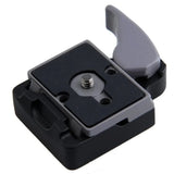 1/4in Camera Quick Seat Assembly Metal Heads Mount Adapter with Manfrotto 200PL-14 Compat Plate Tripod Accessories