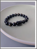 Women's Cat Head Obsidian Bracelet