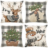 Christma Home Decor New Year 2025 Sofa Car Cushion Cover 45x45cm Christmas Pillowcase Xmas Tree Elk Snowman en Pillow Case