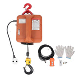 Electric Hoist Winch 1500W Portable Lift Traction Hoist with Wired and Wireless Remote Controller 1100LB Load 7.6M Height EU Plug 220V
