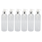 6pcs Clear Plastic Dispenser Empty Refillable Massage Oil Bottle Pump for Shampoo Conditioner