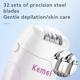 LCD Electric Tweezers Dry wet Use Portable Epilator KEMEI km-908B Women Usb Charging Cordless 3 in 1 Epilator Hair Removal