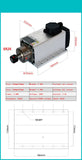 800W 1.5W 2.2KW 3.5KW 4.5KW 6KW CNC Spindle Motor 220V 380V Air Cooled Milg hine Z Axis Shaft ER20 ER25 ER32 Collet Chuck
