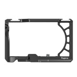 Camera Video Cage with Cold Shoe Mount 1/4In&3/8In Aluminum Alloy for Sony A6500/A6400/A6300/A6100/A6000