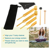 4 Piece Mallet Accessories (4096C, MI528, 128C, OM136.1) Solfeggio, For Chakras, Sound Healing, Stress Relief, Gold