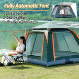 Quick Open with Canopy Automatic Camping Waterproof Portable Hexagonal Tent for Family 3-4/4-6 People