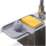 Large silicone holder, sink organizer, disc-shaped sponge drainage tray, soap dispenser, washer, 1 unit