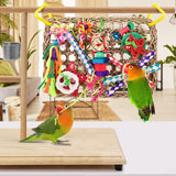 Bird Toys,Bird Foraging Wall Toy,Seagrass Woven Climbing Hammock Mat With Colorful Chewing Toys, Suitable For Lovebirds