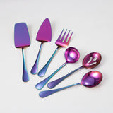 6pcs Stainless Steel Kitchen Utensils Set, Golden Serving Spoon Slotted Spoon Slotted Spatula Flat Turner Dinner
