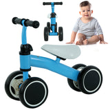 Balance Bike with Ergonomic Seat - Baby Learning Walker, 4 Wheels No Pedals, Riding Toy for First Birthday Gift