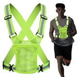 Night Lightweight Reflective Safety with Pouch High Visibility Running Vest Adjustable for Men & Women