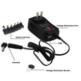 in 1 Suppply adapter 6 diffrent interface 3V-12V adjustable Voltage Power 30W Universal Adapter EU/US/AU/UK Plug Electronics Batteries Charger