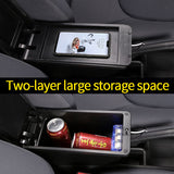Peugeot 2008 Interior Center Storage Box with USB - Retrofit Car Accessory.