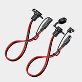 3PCS 30CM 12AWG To SAE Extension Cord Weatherproof Sidewall Port Flush Mount for Lawn Motors Cars Trucks RVs Motorcycles