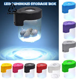 CRUSHER Luminous Dry Herb Grass Jar LED Transparent Magnifier Glass Storage Spices Tobacco Box Smoking Accessories