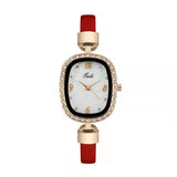 Fashion Belt Marbling Rhinestone Women's Quartz Watch Bracelet Set