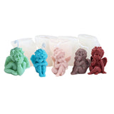 5Pcs 3D angel Candle Silicone Molds for making candles, gypsum resin statues and home decoration Ref: 9965