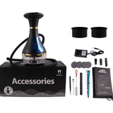 Intelligence LED Dry Herbs Electric Hookah Set with 2Pcs Metal Tobacco Кальян Bowl Rechargeable Курительная Трубка Gift