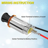 12V Socket with Eject Button Plug Car Cigarette Lighter Replacement Auxiliary Power Outlet
