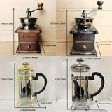 1set Wooden Classic Vintage Mini Manual Bean Grinder Press Pot Set Kitchen Coffee Utensils Home Handheld Coffee Bean