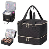 Nail Polish Organizer, Double Layer Storage Bag Holds 42 Bottles