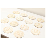 Wooden Milestone Cards Discs 14Pc Set For Baby Photos And First Year Milestones Durable Install Easy To Use