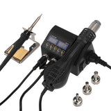 Drillpro 2 in 1 750W 220V/110V Soldering Station Hot Air Gun Heater LCD Digital Display Soldering Iron Welding Rework Station for Cell-phone BGA SMD PCB IC Repair