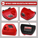 3.0A Lithium for Milwaukee M12 10.8V 12V Li-ion Battery Replacement Charger N12 48-59-2401 48-11-2402