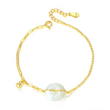 S925 Sterling Silver Simple Peace Clasp Bracelet