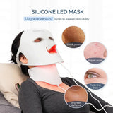Face Neck Silicone LED 7 Colors Photon Red Light Therapy Flexible Facial Beauty Mask Skin Care Anti-Ance