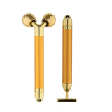 24k Gold Energy Beauty Bar Facial Face Massager 3D Roller Electric Sonic Energy & T Shape Arm Eye Nose Head Massager Face Lift