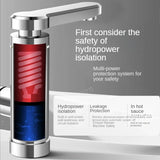 3000W Stainless Steel Electric Heater Temperature Display Kitchen Tankless Instant Hot Water Faucet