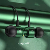3.5mm Type C Earbuds For Phone Computer Mic Headphones Magnetic Gamer Wired Gaming Green Metal HiFi Bass Stereo Earphones