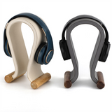 U Shape Leather Headphone Holder Tabletop Support Headset Display Stand for PC Gaming Earbuds Shelf Hanger,Grey